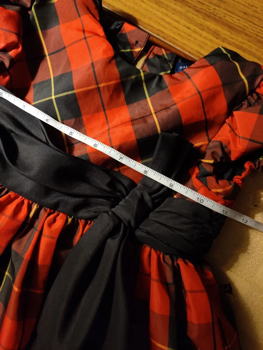 Ralph Lauren Girls Red Black Plaid Fit Flare Dress Christmas Holiday Kids Size 5
